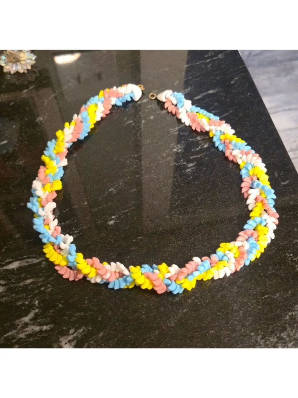 Vintage Napier Fruit salad necklace stone chunky tutti fruity pastel Jewelry 25